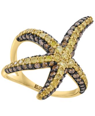 Espresso Diamond (1-1/6 ct. t.w.) & Yellow Diamond (5/8 ct. t.w.) Ring in 14k Yellow Gold