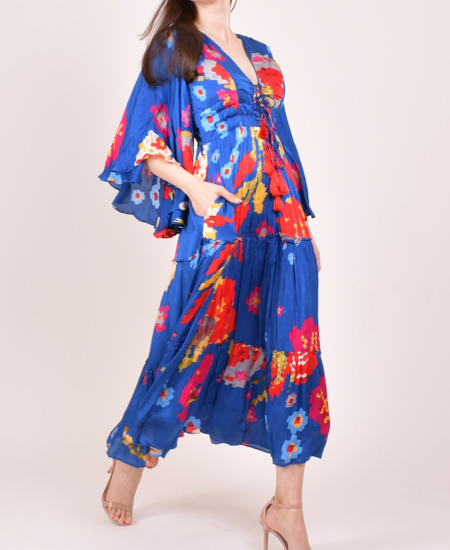 Женское платье RAAS Blue Angel Sleeves Ruffle Maxi Sundress — фото 4