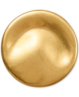 Donna Karan Worn 24k Gold Plated Wave Coin Brooch - Gold