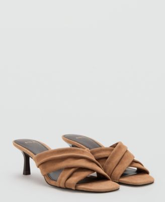 Women's Crossed Straps Suede Leather Sandals