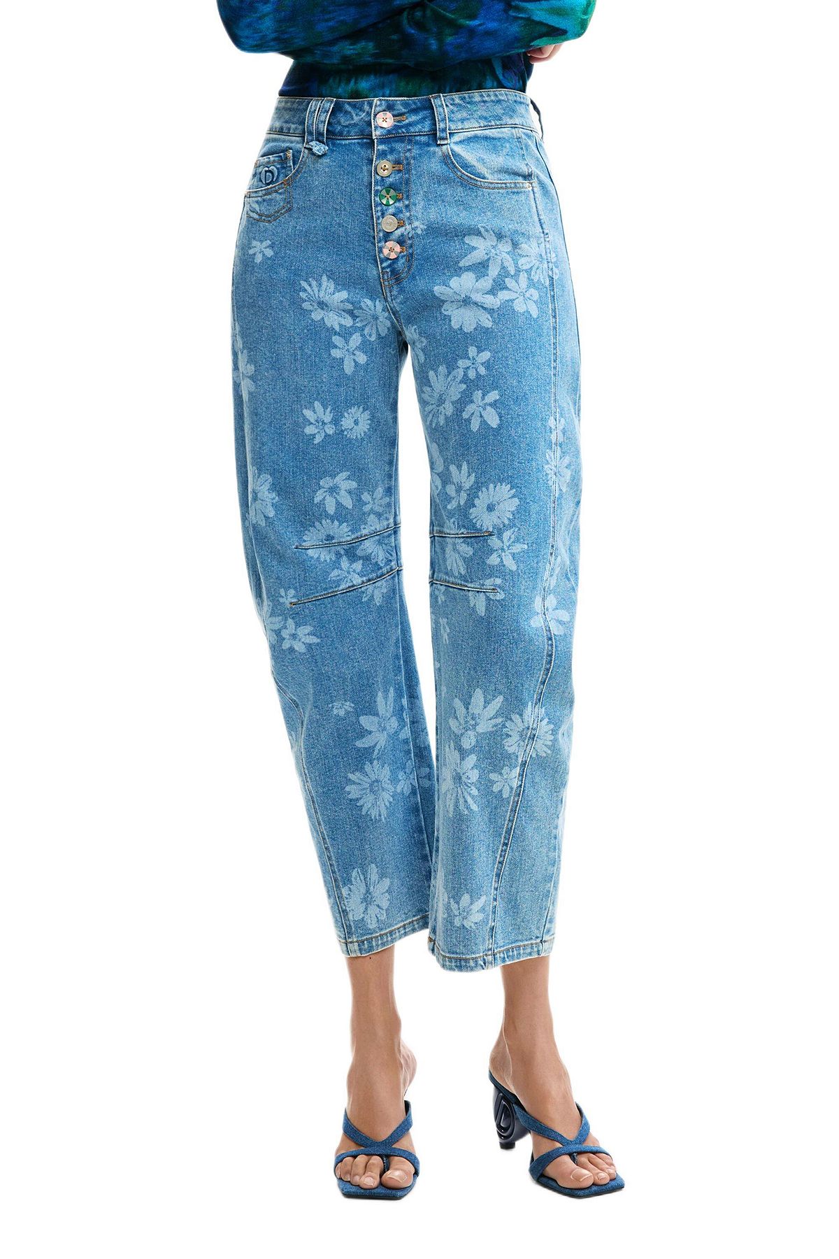 Desigual Women's Floral jeans view 2 — MAYCSS fashion products