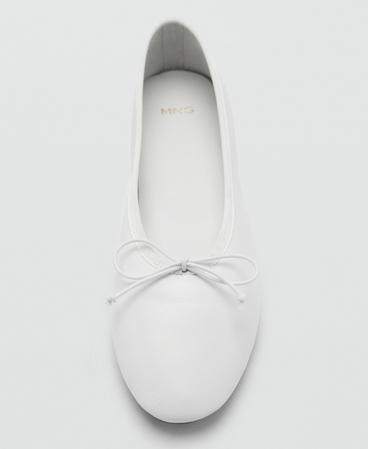 Mango Women's Bow Leather Ballet Flats