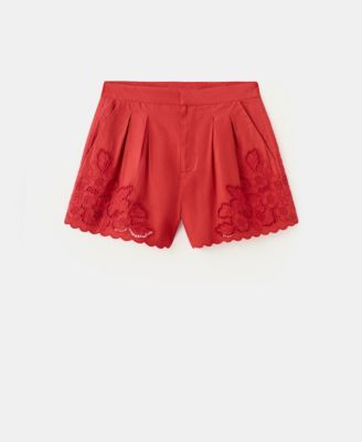 Women's Lace Accents Embroidered Shorts