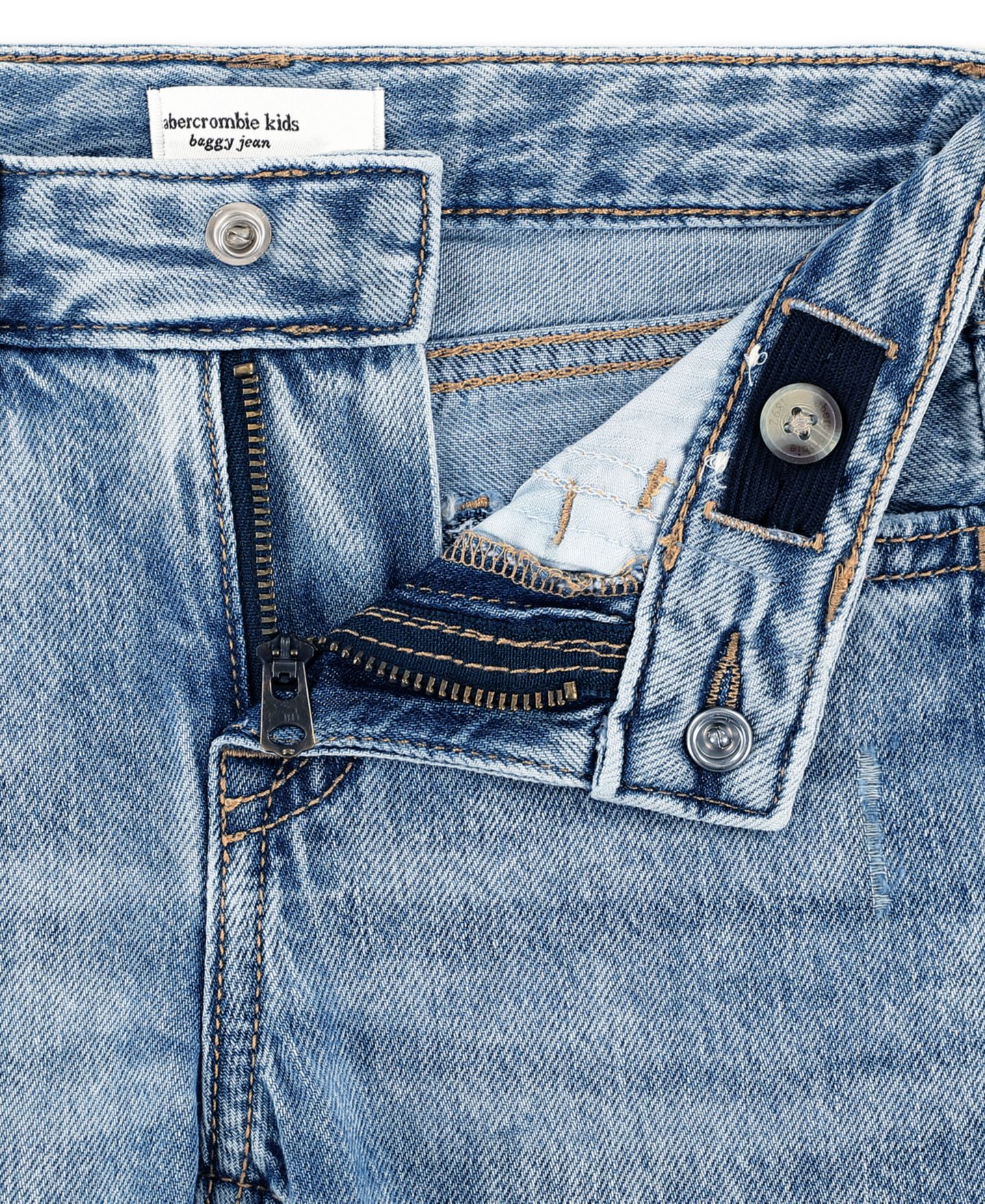 Джинсы abercrombie kids Low Rise Hearts Baggy Jeans для девочек-малышей, цвет: Синий — фото 3
