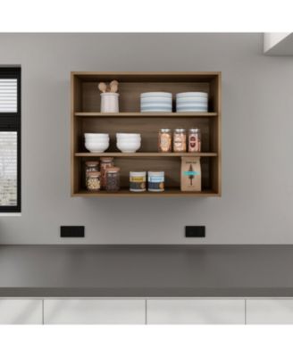 Chinle Wall Cabinet in Melamine with Open Storage