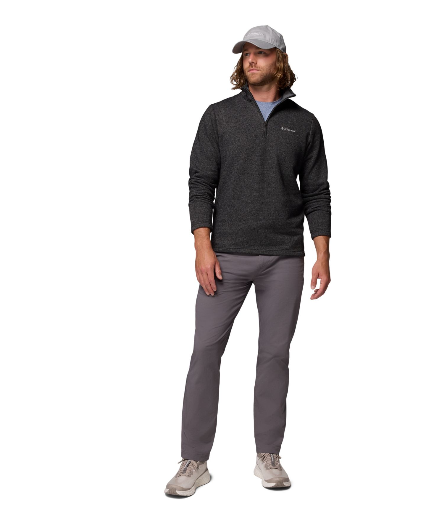 Мужская толстовка Columbia Great Hart Mountain III Quarter-Zip, цвет: Чёрный — фото 2