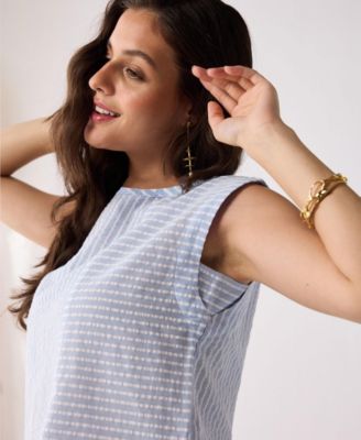 Women's Button-Back Crew Neck Top