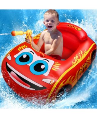 Kids Pool Float with Water Gun - Inflatable Ride-on Swimming Toy for Boys Aged 3-8, Summer Fun