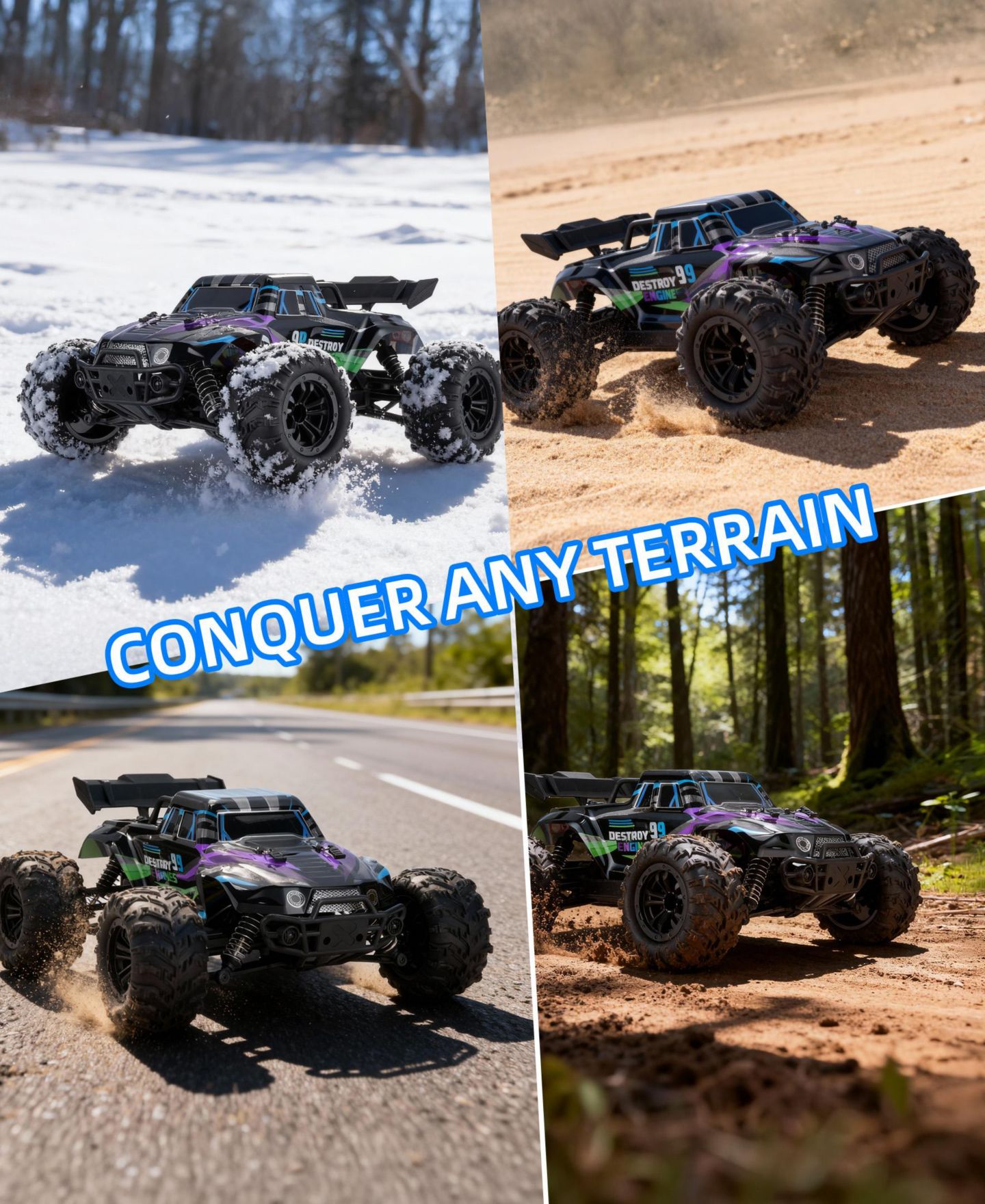 Радиоуправляемая машинка Sugift 4WD 1:16 со светодиодами и двумя аккумуляторами, цвет: Чёрный — фото 10