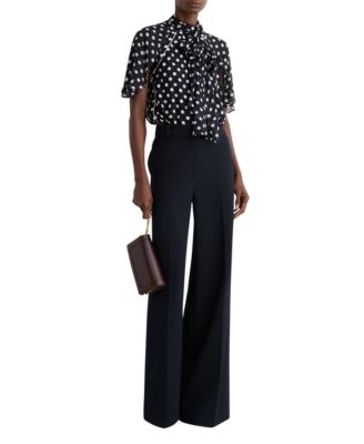 Women's Aliana Polka-Dot Tie-Neck Blouse