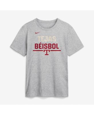 Men's Heather Gray Texas Rangers City Connect Stacked Team Phrase T-Shirt