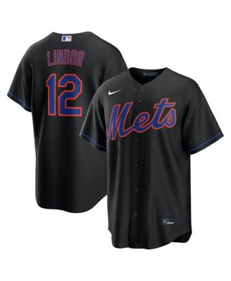 Men's Francisco Lindor Black New York Mets Alternate Replica Jersey