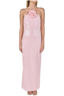 Women's Rose Haltered Sequins Dress