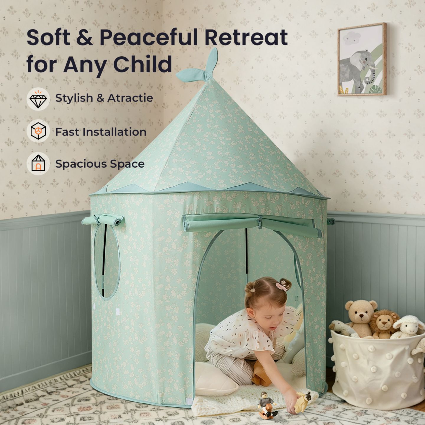Детская игрушка Tiny Land Indoor-Foldable Play Tent, Ages 2+ — фото 4