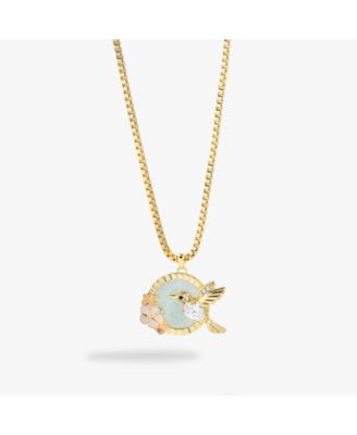 Hummingbird Gemstone Pendant Necklace