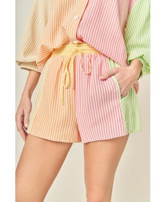 Women's Striped Colorblock Shorts