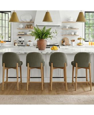 25.5" Linen Counter Height Stools Set of 4 for Kitchen Island