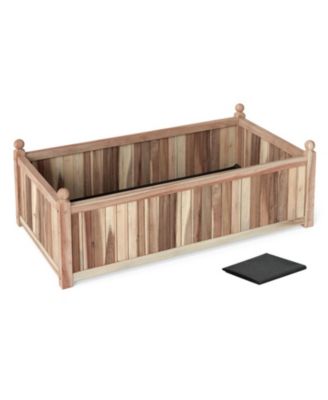 Acacia Wood Planter Box with Detachable Bottom Panel
