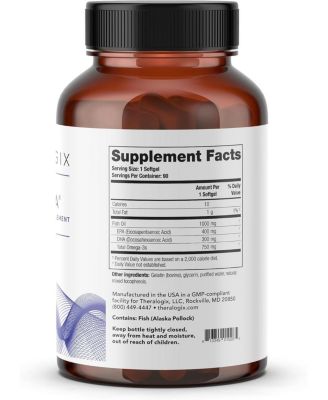 TherOmega Omega 3 Fish Oil, Supports Heart, Brain, Immune & Joint Health, 700 mg DHA & EPA, NSF Certified