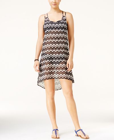 Miken Chevron-Print Strappy-Back Cover-Up