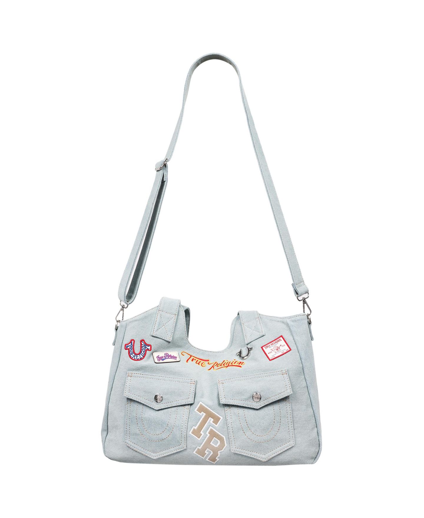 Женская сумка True Religion Agusto Multi Patch Soft Tote, цвет: Джинсовый — фото 5