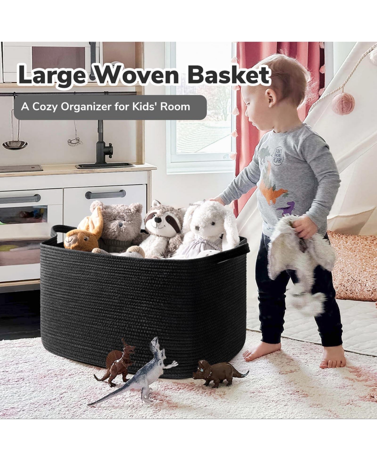 Gnuadz Woven Rope Storage Basket Rectangle