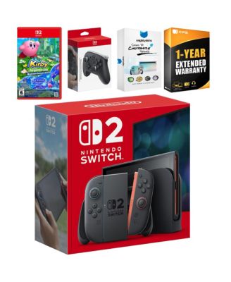 Switch 2 Console with Kirby the Forgotten Land, Pro Controller, MightySkins Code and 1 CPS Year Extended Warranty