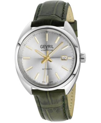 Men's Five Points Swiss Automatic Leather Strap Watch