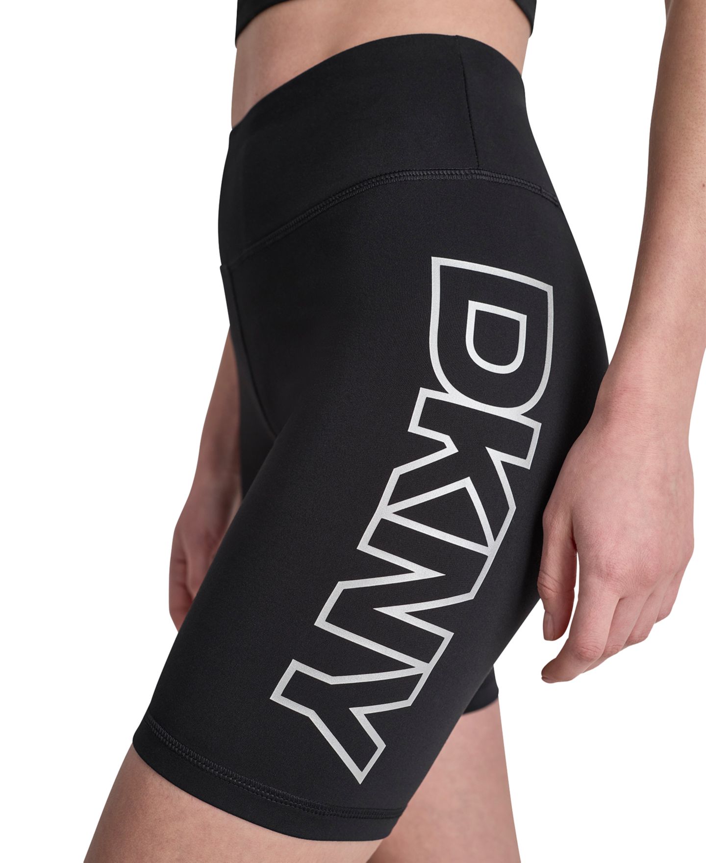 Женские шорты DKNY Sport High-Waist Bike Shorts, цвет: Серебряный — фото 4