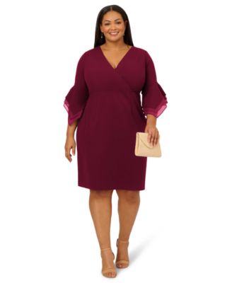 Plus Size 3/4-Sleeve Sheath Dress