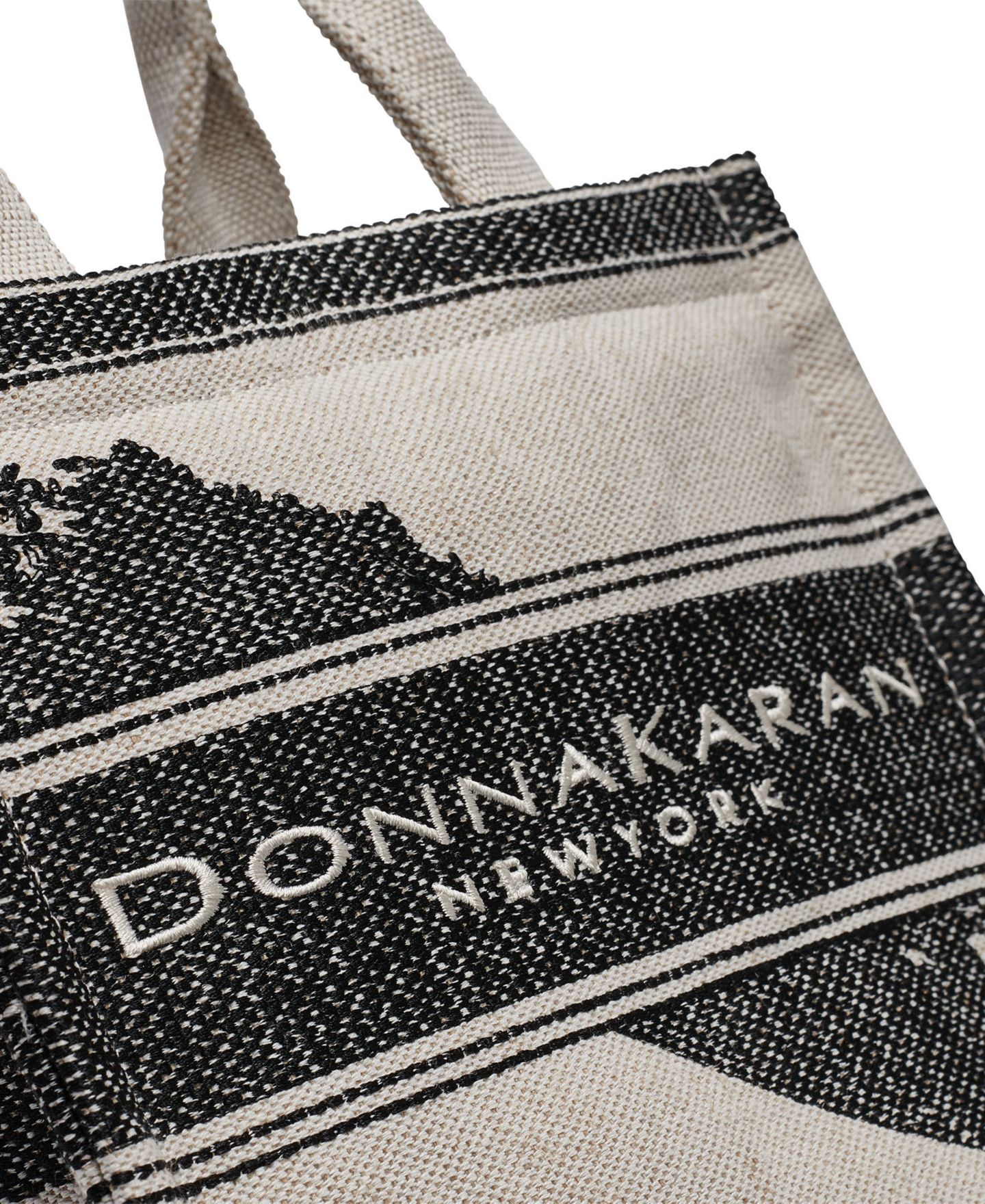 Женская сумка Donna Karan New York Merino Cotton Small Tote Handbag, цвет: Нейтральный / Чёрный — фото 8
