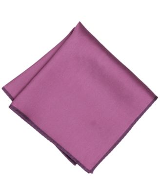 Men's Silk Solid Rolled Border Pocket Square