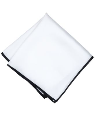 Men's Silk Solid Rolled Border Pocket Square