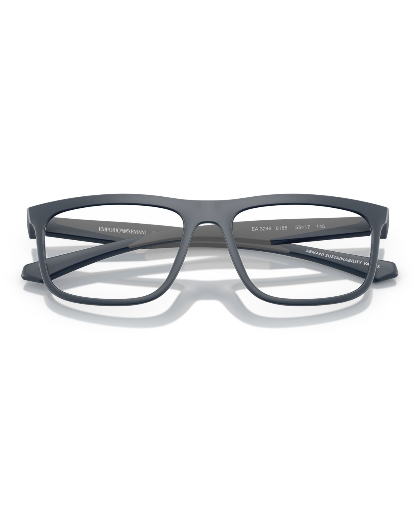 Мужские очки Emporio Armani Square Eyeglasses, EA3246, цвет: Матовый синий — фото 5