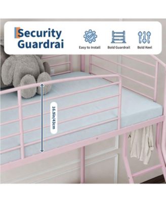 Bunk Bed, Metal Bunk Beds with Ladder and Guardrail,Heavy Duty Space Saving Design,Smooth Rounded Edges,Ideal for Dorms and Small Rooms