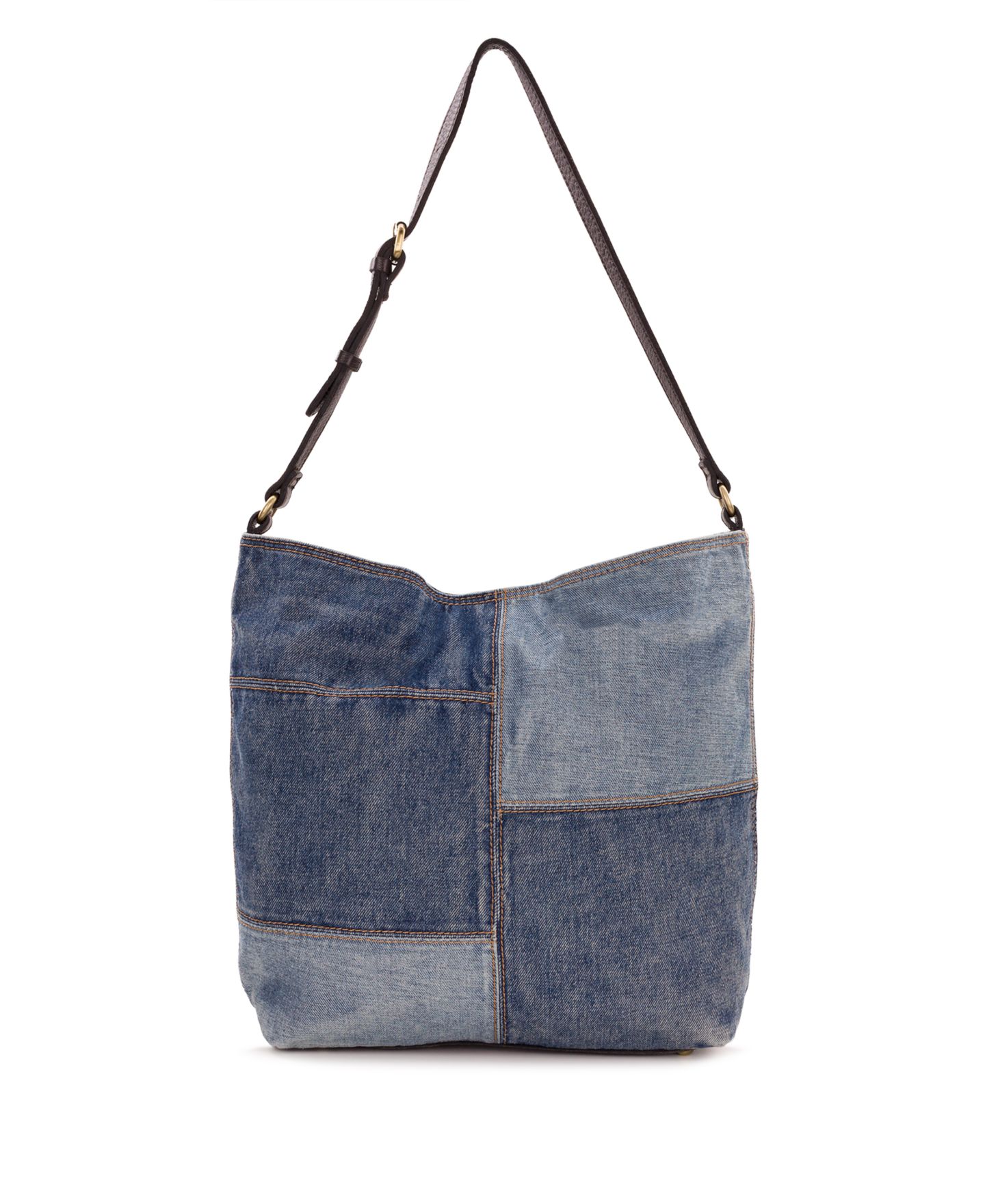 Женская сумка Patricia Nash Heidal Large Patchwork Denim Shoulder Handbag, цвет: Джинсовый — фото 1