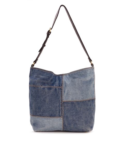 Женская сумка Patricia Nash Heidal Large Patchwork Denim Shoulder Handbag, цвет: Джинсовый