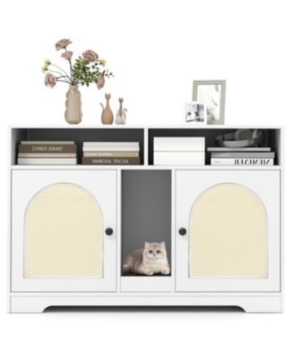 Cat Litter Box Enclosure 43 in Double Room with Sisall