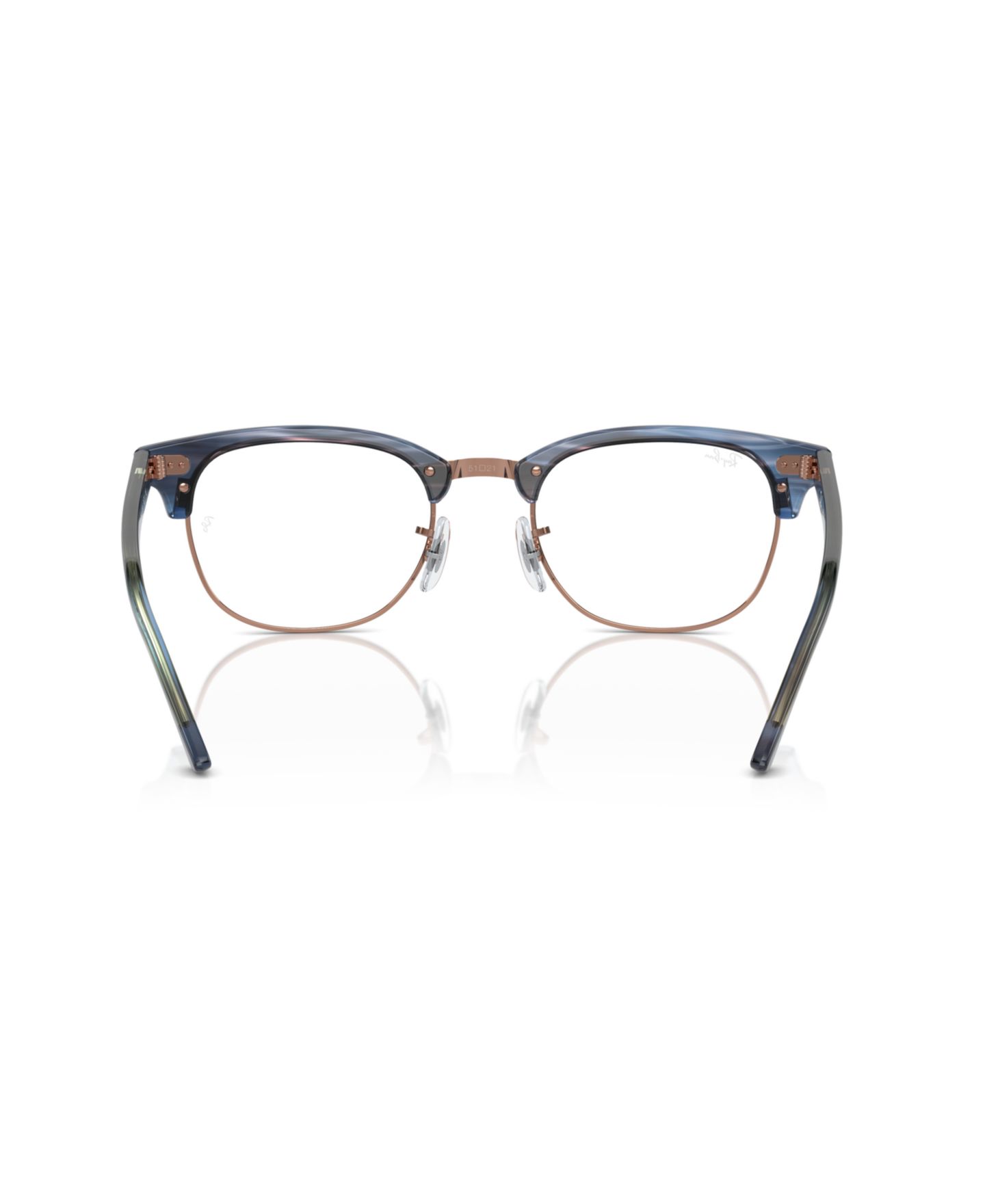 Очки Ray-Ban Square Unisex Clubmaster Optics Eyeglasses, RB5154, цвет: Полосатый синий — фото 4