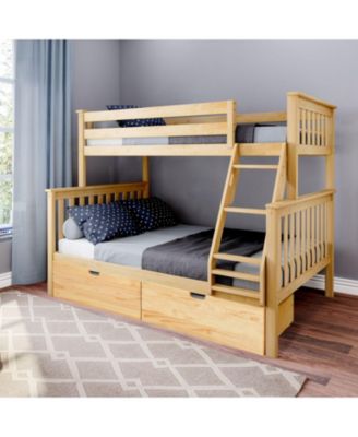 Solid Wood Size Bunk Bed with Storage Drawers and Ladder for Kids