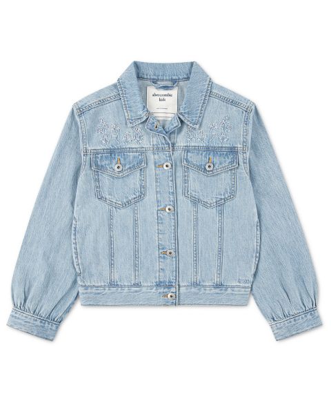 Куртка abercrombie kids Oversized Dobby Jacket для девочек-малышей, цвет: Синий