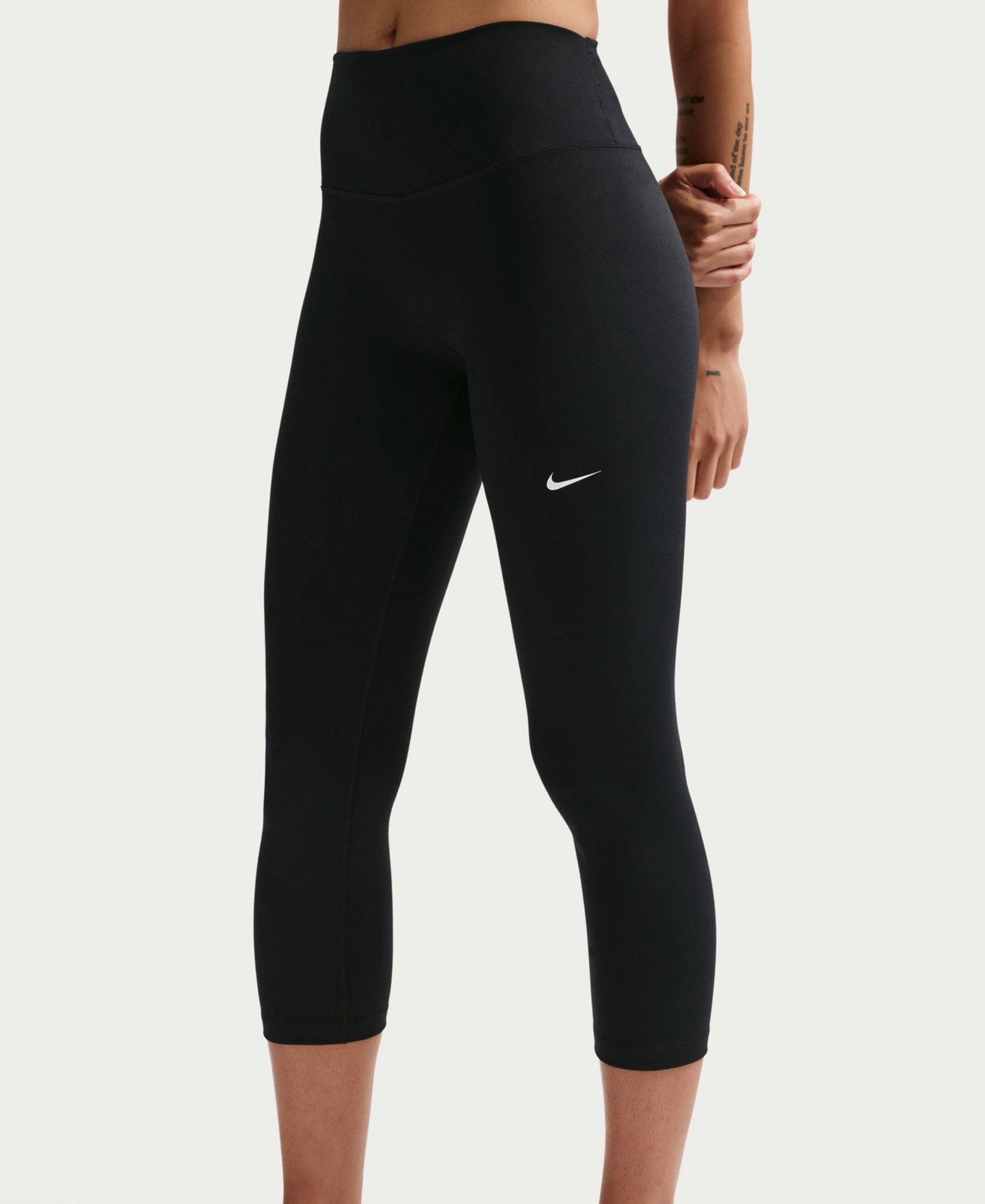 Женские леггинсы Nike One High-Waisted Cropped-Length, цвет: Чёрный — фото 7