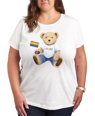 Plus Size Instant Message Pride Teddy Bear Short-Sleeve Graphic T-Shirt