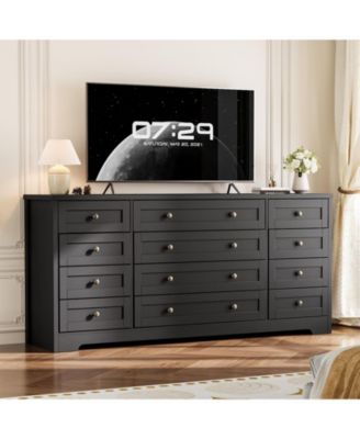 inexpensive black dresser Uforic 8 Drawer Dresser, Chest of Drawers Fabric Storage Dressers for Living Room Black, Size: 33.7 inch