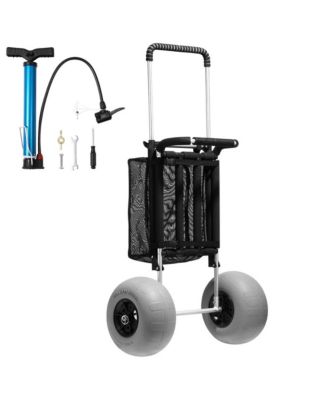 Folding Beach Dolly with 12 in Balloon Wheels and 165 lb Deck