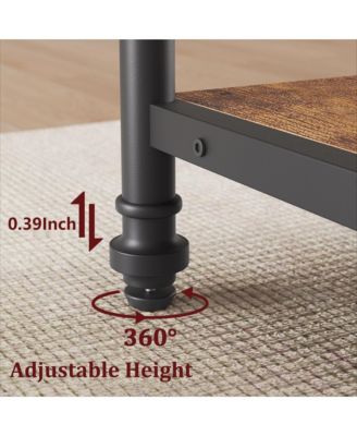 Round Dining Table for 4 with 2-Tier Storage Shelves and Roman Metal Legs, 47.0 in Kitchen Table