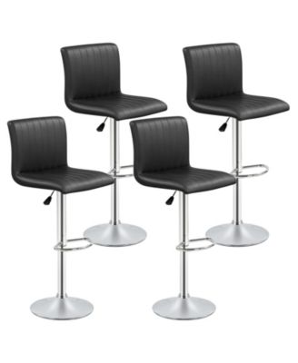 Bar Stools Set of 4 Adjustable Swivel Barstools w/Back and Footrest for Kitchen