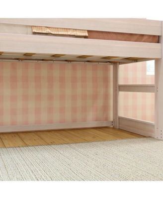 Max and Lily Farmhouse Twin Low Loft Bed, White Wash