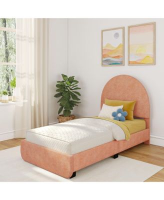 Max and Lily Upholstered Bed with Arch Headboard  (Twin)
