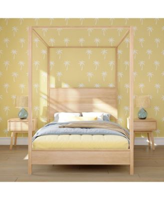 Max And Lilly Haven Canopy Bed with Square Post and Wood Headboard (Full), Blonde